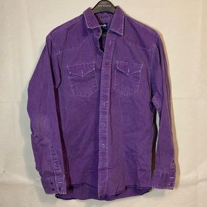 Wrangler Thick-Material Long-Sleeved Purple Button Up
